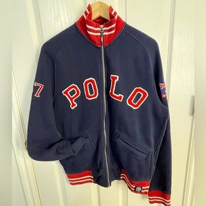 Vintage Polo Ralph Lauren Track Jacket Men's Size Medium Cotton Like new